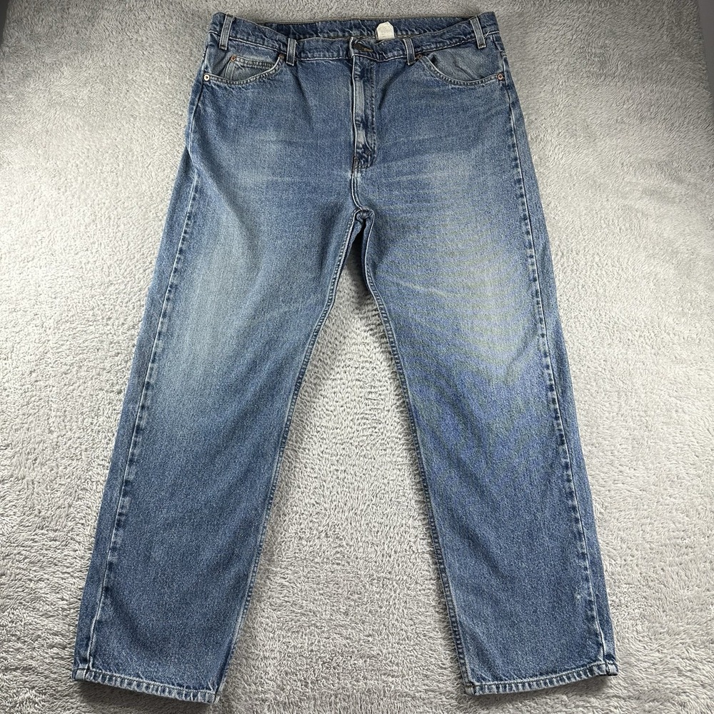 VINTAGE Levi 505 Jeans Mens 42x30 (Fits 38x30) Orange Tab Straight Faded